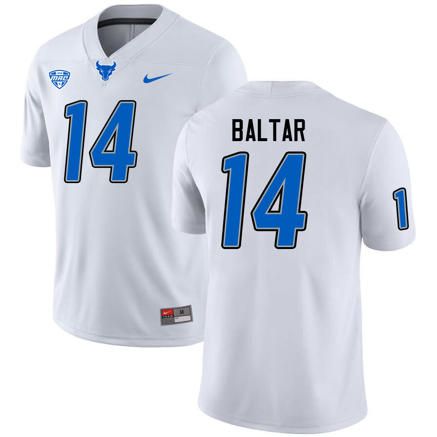 Buffalo Bulls #14 Jackson Baltar College Football Jerseys Stitched Sale-White